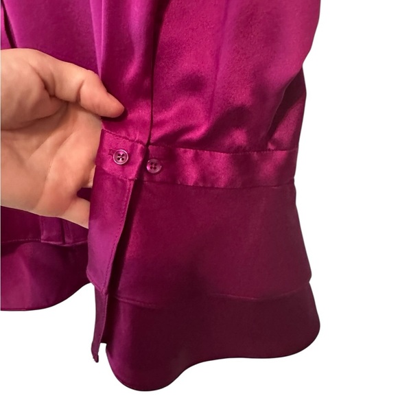 NWT Elie Tahari Fuchsia Silk Top Shirt - Picture 7 of 12